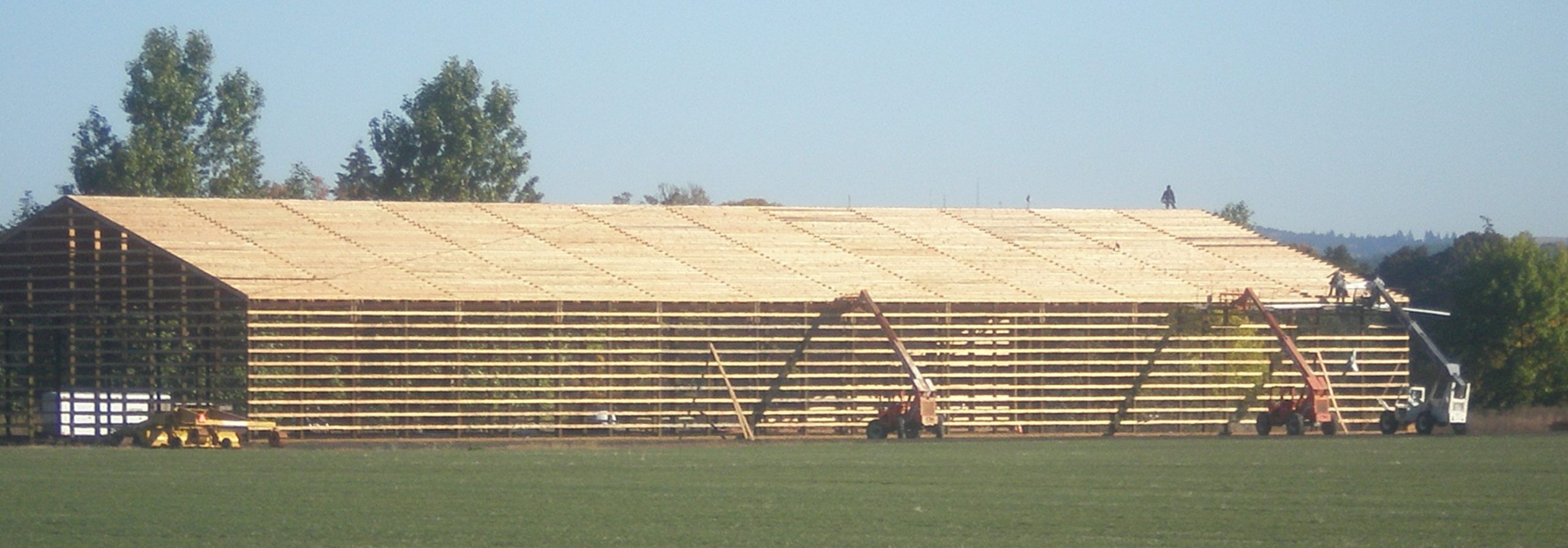 A large building being framed